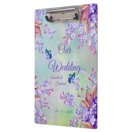 Lilac Lavender Blume Wedding Klemmbrett (Links)