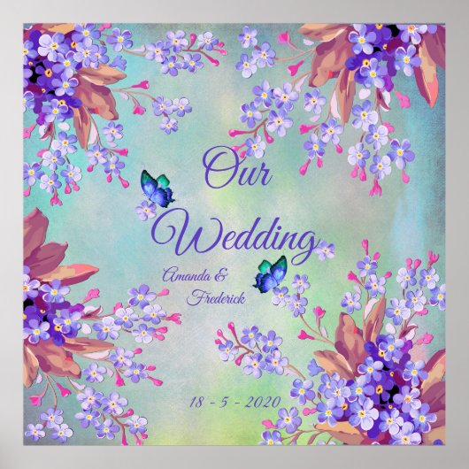 Lilac Lavender Blume Wedding Poster (Vorne)