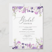Lilac Lavender Brautdusche Einladung (Vorderseite)