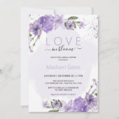 Lilac Lavender Bridal Dusche Einladung (Vorderseite)