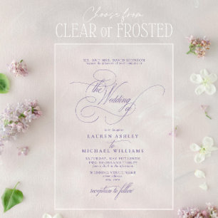Lilac Lavender Calligraphy Wedding Acryleinladungen