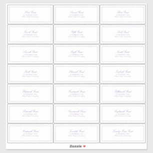 Lilac Lavender Classic Script Guest Address Aufkleber