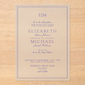 Lilac Lavender Classic Script Monogram Wedding Acryleinladungen (Vorderseite)