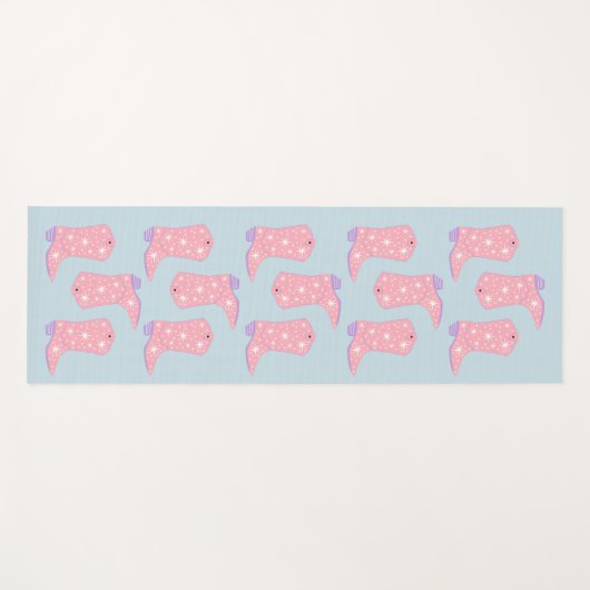 Lilac Lavender Cowgirl Boots Rodeo Muster Yogamatte (Vorderseite (Horizontal))