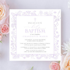 Lilac Lavender Floral Butterflies Einladung