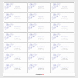 Lilac Lavender Floral Line Art Guest Anschrift Aufkleber