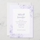 Lilac Lavender Gezeichnet botanischer Blumencode Einladung (Vorderseite)