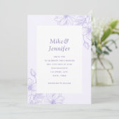 Lilac Lavender Gezeichnet botanischer Blumencode Einladung (Stehend Vorderseite)