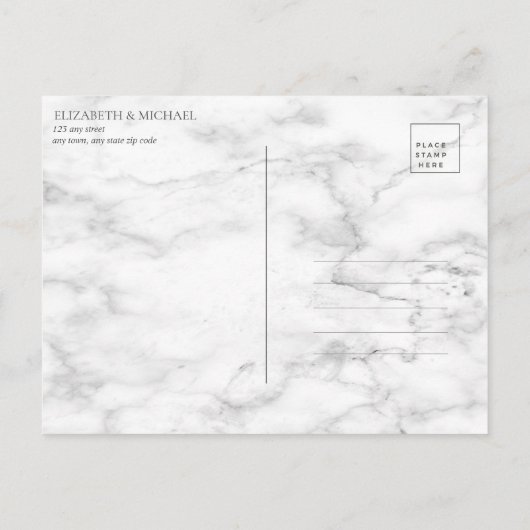 Lilac Lavender Gold Geometric Delay Das Datum Ankündigungspostkarte (Rückseite)