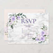 Lilac Lavender Gold Geometric Floral Wedding RSVP Einladungspostkarte (Vorne/Hinten)