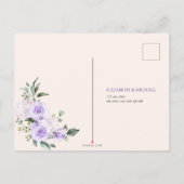 Lilac Lavender Gold Geometric Floral Wedding RSVP Einladungspostkarte (Rückseite)