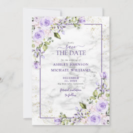 Lilac Lavender Gold Geometric Foto Save the Date