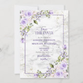 Lilac Lavender Gold Geometric Save the Date (Vorderseite)