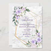 Lilac Lavender Gold Geometric Save the Date (Vorderseite)