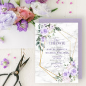 Lilac Lavender Gold Geometric Save the Date