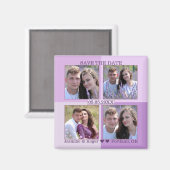 Lilac Lavender Ihre 4 Fotos Speichern Sie das Datu Magnet (Vorderseite/Rückseite)