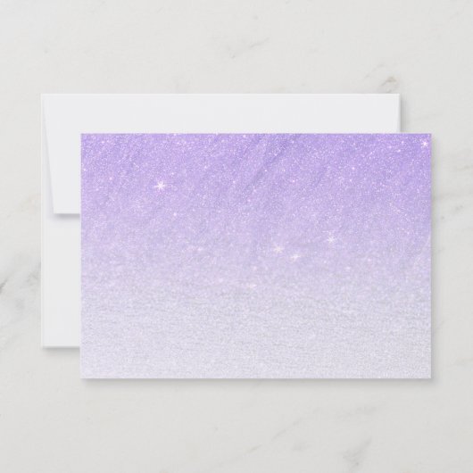 Lilac lavender Imitats Glitzer ombre Save the Date (Rückseite)