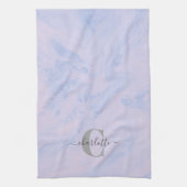 Lilac Lavender Marble Elegant Monogram Name Geschirrtuch (Vertikal)