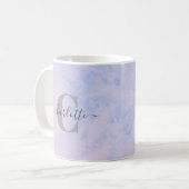 Lilac Lavender Marble Elegant Monogram Name Kaffeetasse (Vorderseite Links)