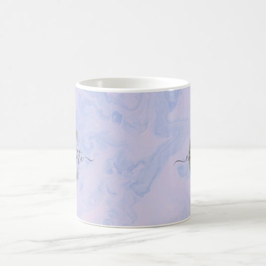 Lilac Lavender Marble Elegant Monogram Name Kaffeetasse (Mittel)