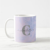 Lilac Lavender Marble Elegant Monogram Name Kaffeetasse (Links)