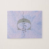 Lilac Lavender Marble Elegant Monogram Name Puzzle (Horizontal)