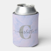 Lilac Lavender Marble Elegante Monogram Name Custo Dosenkühler (Kanne Vorderseite)
