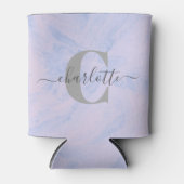 Lilac Lavender Marble Elegante Monogram Name Custo Dosenkühler (Vorderseite)