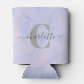 Lilac Lavender Marble Elegante Monogram Name Custo Dosenkühler (Rückseite)
