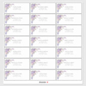 Lilac Lavender Mauve Script Gastadresse Aufkleber (Blatt)