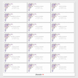 Lilac Lavender Mauve Script Gastadresse Aufkleber