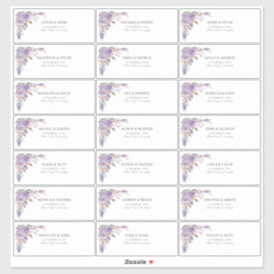Lilac Lavender Mauve Script Gastadresse Aufkleber