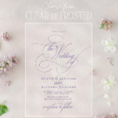 Lilac Lavender Modern Calligraphy Classic Wedding Acryleinladungen