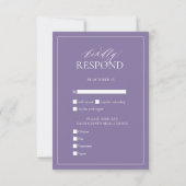 Lilac Lavender Monogram Wedding RSVP Card Karte (Rückseite)