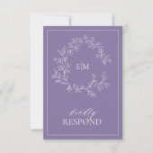 Lilac Lavender Monogram Wedding RSVP Card Karte (Vorderseite)