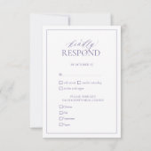 Lilac Lavender Monogram Wedding RSVP Card Karte (Rückseite)