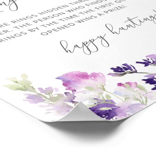 Lilac lavender ring jagd Brautparty Poster (Ecke)