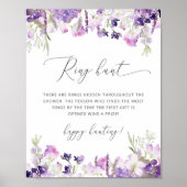 Lilac lavender ring jagd Brautparty Poster (Vorne)