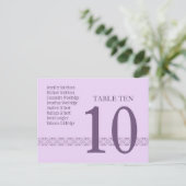 LILAC & LAVENDER Tischnummer Card Empfang (Stehend Vorderseite)