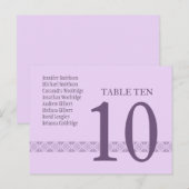 LILAC & LAVENDER Tischnummer Card Empfang (Vorne/Hinten)