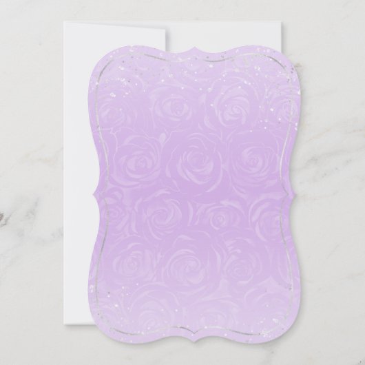 Lilac Lavender und Silver Princess Quince Birthday Einladung (Rückseite)