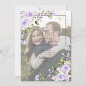 Lilac Lavender Vellum Overlay Foto Save the Date (Vorderseite)