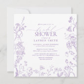 Lilac Lavender Viktorianisches florales Brautparty Einladung (Vorderseite)