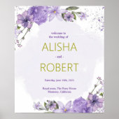 Lilac Lavender Wedding Welcome Sign Poster (Vorne)
