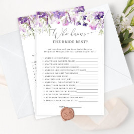 Lilac Lavender Wer das beste Spiel der Braut kennt