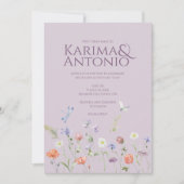 Lilac Lavender Whimsy Wildblume Einladung (Vorderseite)