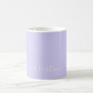 Lilac Lavender & White Minimalistisch Name Custom  Kaffeetasse
