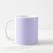 Lilac Lavender & White Minimalistisch Name Custom  Kaffeetasse (Links)