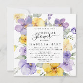 Lilac Lavender Yellow Lila Floral Brautparty Einladung (Vorderseite)