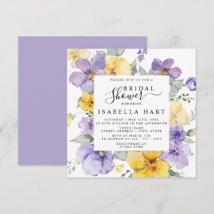 Lilac Lavender Yellow Lila Floral Brautparty Einladung